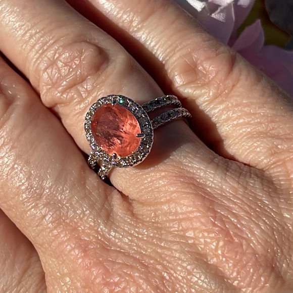 Stunning Sunrise Orange Quartz Ring - Picture 8 of 8